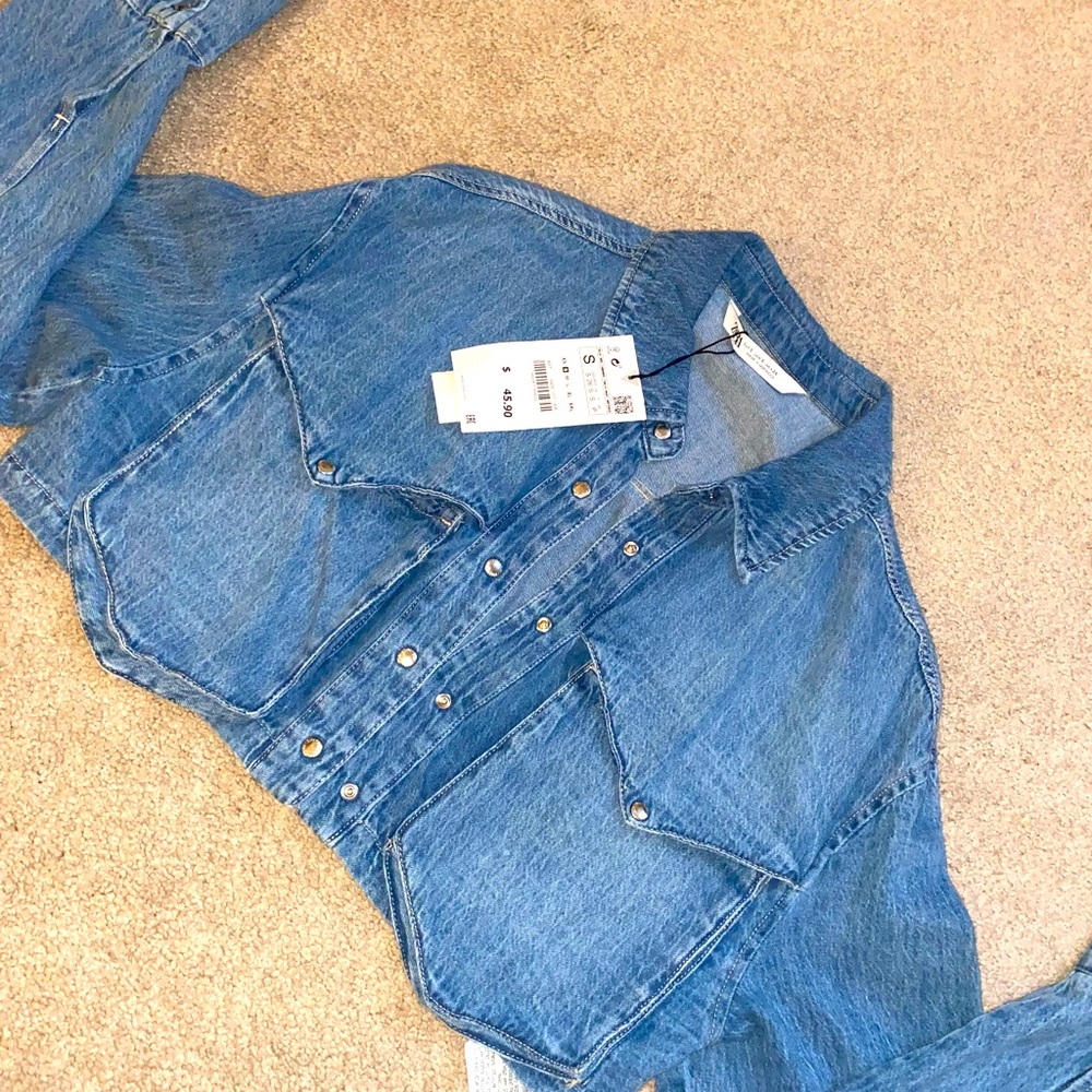 Zara cropped denim jacket
